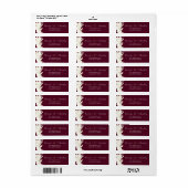 Dark Red Burgundy Gold White Floral Bold Elegant Etiket (Full Sheet)