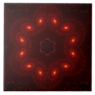 Dark Red Burgundy Gothic Lace Snowflake Tegeltje