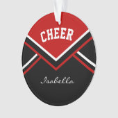 Dark Red Cheerleader 📣 💖 Cheer Ornament (voorkant)