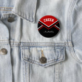 Dark Red Cheerleader Cheer Ronde Button 5,7 Cm (In situ)