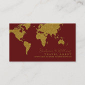 Dark Red Contact Card for travel agents Visitekaartje (Voorkant)