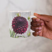 Dark Red Dahlia Bloom Floral Mug Mok
