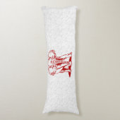 Dark Red Elephant Line Tekening Lichaamskussen (Voorkant Verticaal)