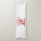 Dark Red Elephant Line Tekening Lichaamskussen (Achterkant (Verticaal))