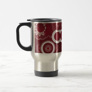 Dark Red Floral AI art Reisbeker