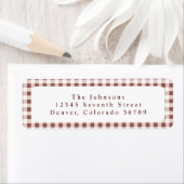 Dark Red Gingham Plaid Custom Etiket (Insitu)