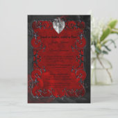 Dark red Gothic Halloween wedding Invitation (Debout devant)