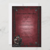 Dark Red Gothic Halloween wedding invitation (Devant)