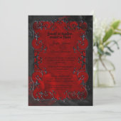 Dark red Gothic Halloween wedding Invitation (Debout devant)