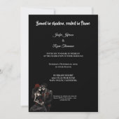 Dark Red Gothic Halloween wedding invitation Kaart (Voorkant)