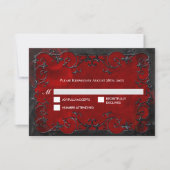 Dark red Gothic Halloween Wedding RSVP Card (Devant)