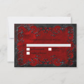 Dark red Gothic Halloween Wedding RSVP Card (Devant)