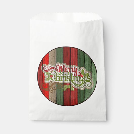 Dark Red Green Weathered Wooden Plantern Pattern Bedankzakje (Voorkant)