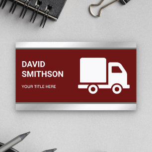 Dark Red Logistics Transportation Cargo Truck Visitekaartje