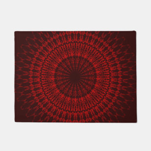 Dark Red Mandala Pattern Deurmat
