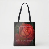 Dark Red Rose Macro Analog Soul Black Tote Bag (Devant)