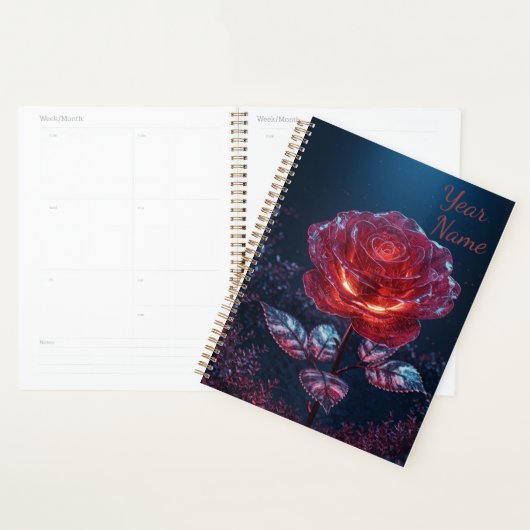 Dark Red Rose Planner (Devant avec enveloppe)