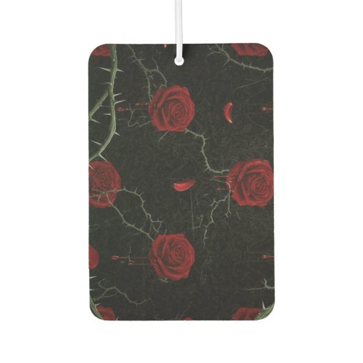 Dark Red Roses Thorns Gothic Pattern Luchtverfrisser (Voorkant)