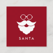 Dark Red Santa Services Minimal Cool Fun QR Code Vierkante Visitekaartje (Voorkant)