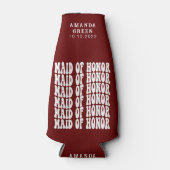 Dark Red Trendy Boho - Maid of Honor Flesjeskoeler (Voorkant)