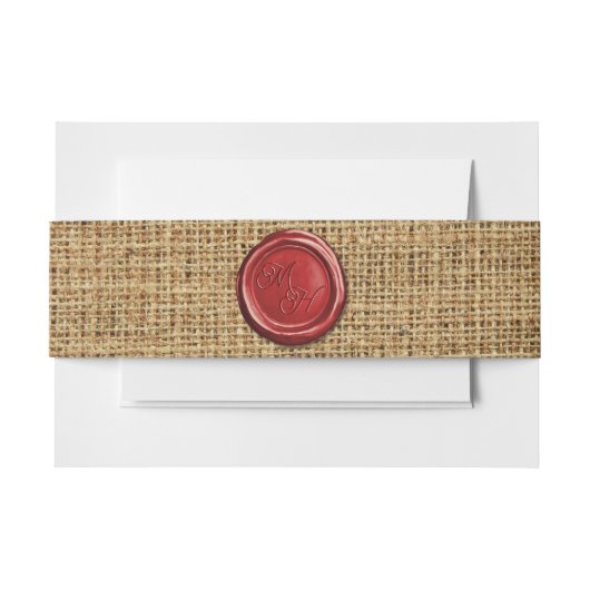 Dark Red Wax Seal Aangepaste Initialen  Uitnodigingen Wikkel (Voorkant Voorbeeld)