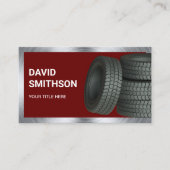 Dark Red Wheel Alignment Autobandenwinkel Visitekaartje (Voorkant)