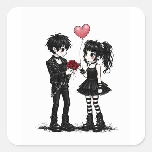 Dark Romance Goth Valentine Sticker (Devant)