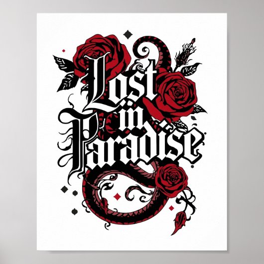 Dark Romance Tattoo Style Quote Poster (Voorkant)