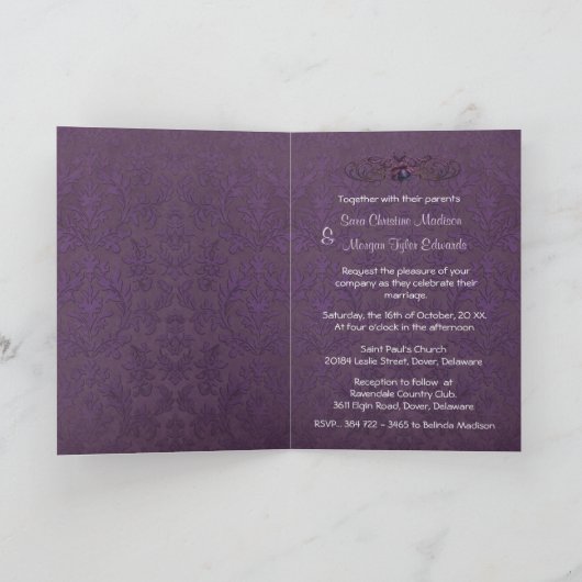Dark Romance Wedding Invitation (Intérieur)
