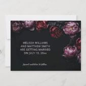 Dark Romantic Black Wedding Save The Date (Achterkant)