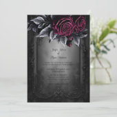 Dark Romantic Floral Gothic wedding invitation (Debout devant)