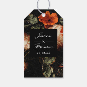Dark Romantic Floral Rozen Dutch Master Wedding Cadeaulabel