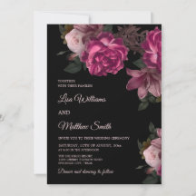 Dark Romantic Hand Drawn Roses Wedding