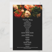 Dark romantic moody pretty floral wedding program (Achterkant)