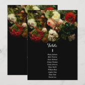 Dark romantic moody wedding seating chart card kaart (Voorkant / Achterkant)