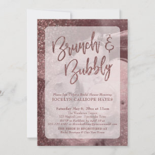 Dark Roos Gold Glitter Champagne Brunch & Bubbly Kaart