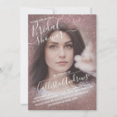 Dark Roos Gold Sparkly Glitter Foto Vrijgezellenfe Kaart (Voorkant)