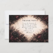 Dark Rose Gothic Wedding Bedankkaart (Voorkant)