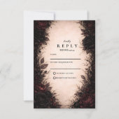 Dark Rose Gothic Wedding RSVP Kaartje (Voorkant)