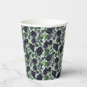 Dark roses watercolor ornament papieren bekers (Rechts)