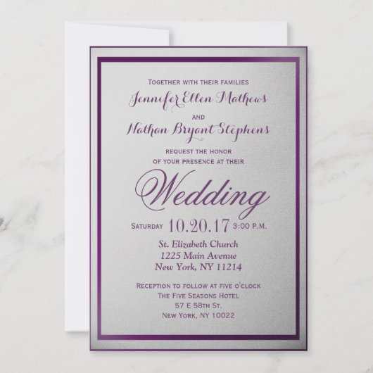 Dark Royal Paarse Outline op Grey Gradient Kaart (Voorkant)