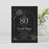 Dark Rozen Black 80ste verjaardag Kaart (Staand voorkant)