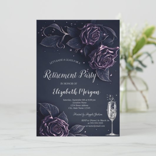 Dark Rozen Gothic Pensioen Kaart (Staand voorkant)