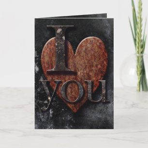 Dark Rusty Heart "I love you" Gothic Feestdagen Kaart