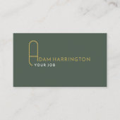 Dark Sage | Elegant standaard QR-code Visitekaartj Visitekaartje (Voorkant)