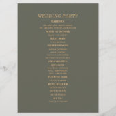 Dark Sage Green Wedding Program Bruidsfeest Programma (Achterkant)