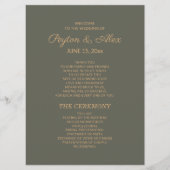 Dark Sage Green Wedding Programme de mariage fête (Devant)