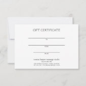 Dark Sage Massage Therapist Day Spa Gift Kaart (Achterkant)