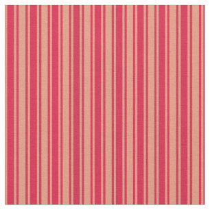 Dark Salmon en Crimson Lines/Stripes Pattern Stof