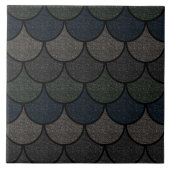 Dark Scalloped Dragon Scale Pattern Tegeltje (Voorkant)